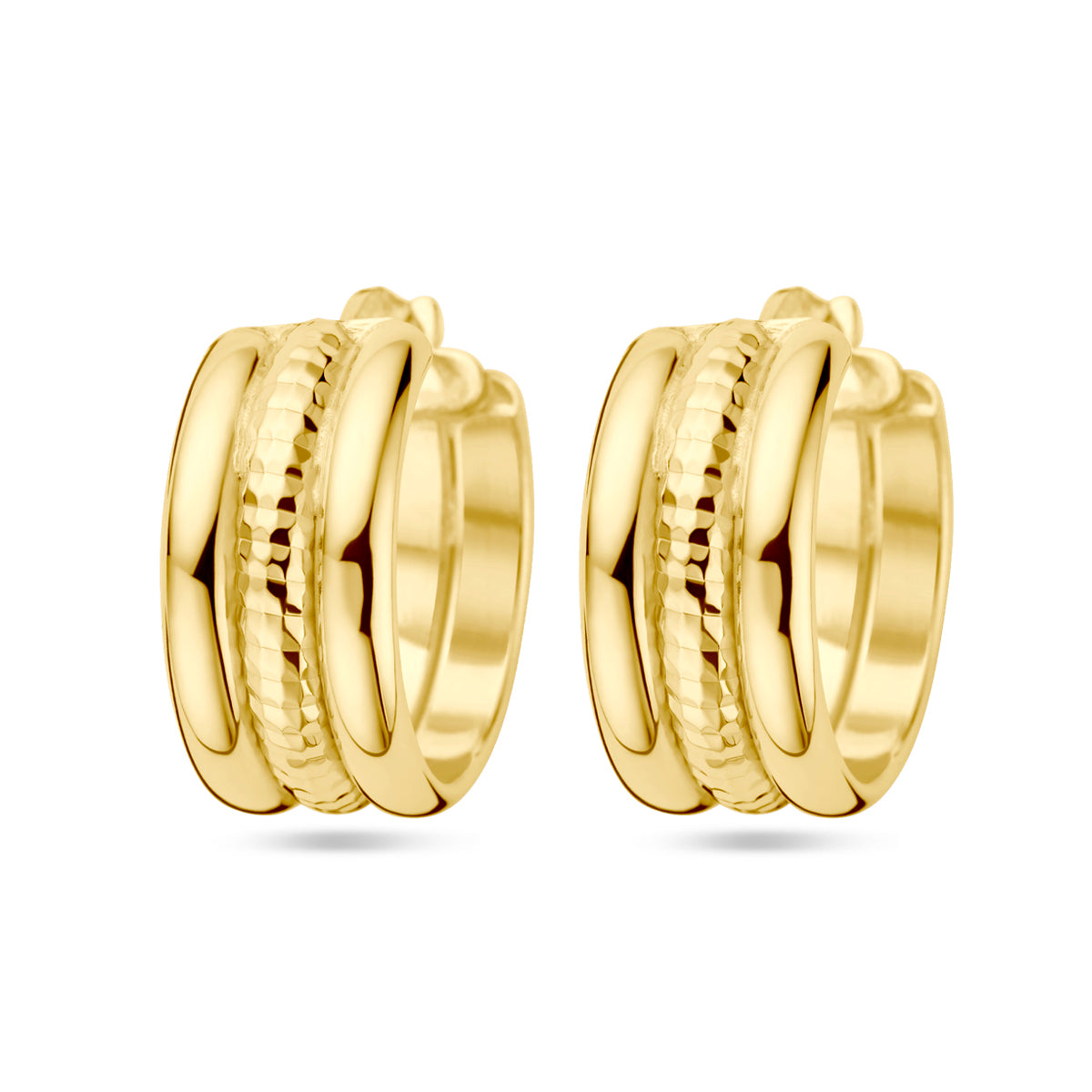 Klapoorringen 1 micron zilver verguld (geel)