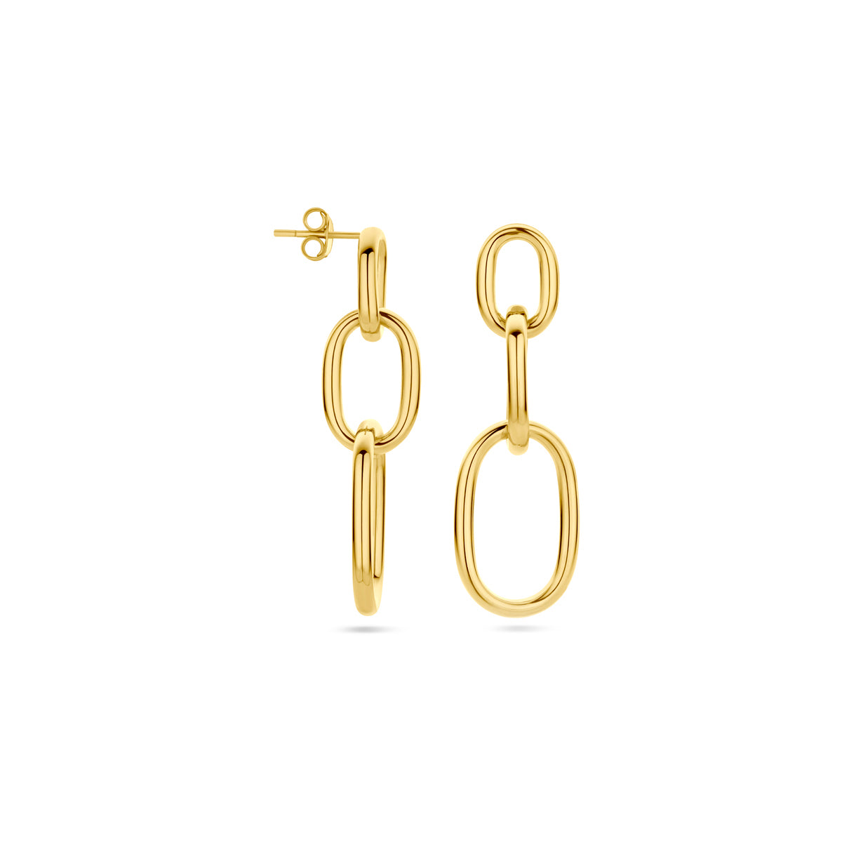 Oorhangers paperclip ronde buis 1 micron zilver verguld (geel)