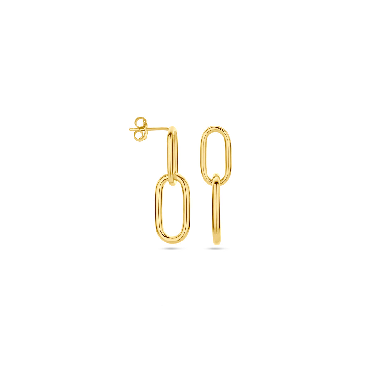 Oorhangers paperclip ronde buis 1 micron zilver verguld (geel)