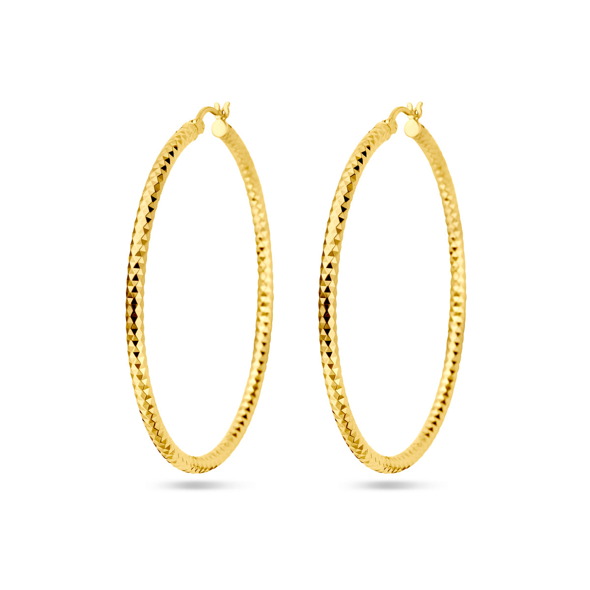 Oorringen 2,8 mm ronde buis gediamanteerd 1 micron zilver verguld (geel)