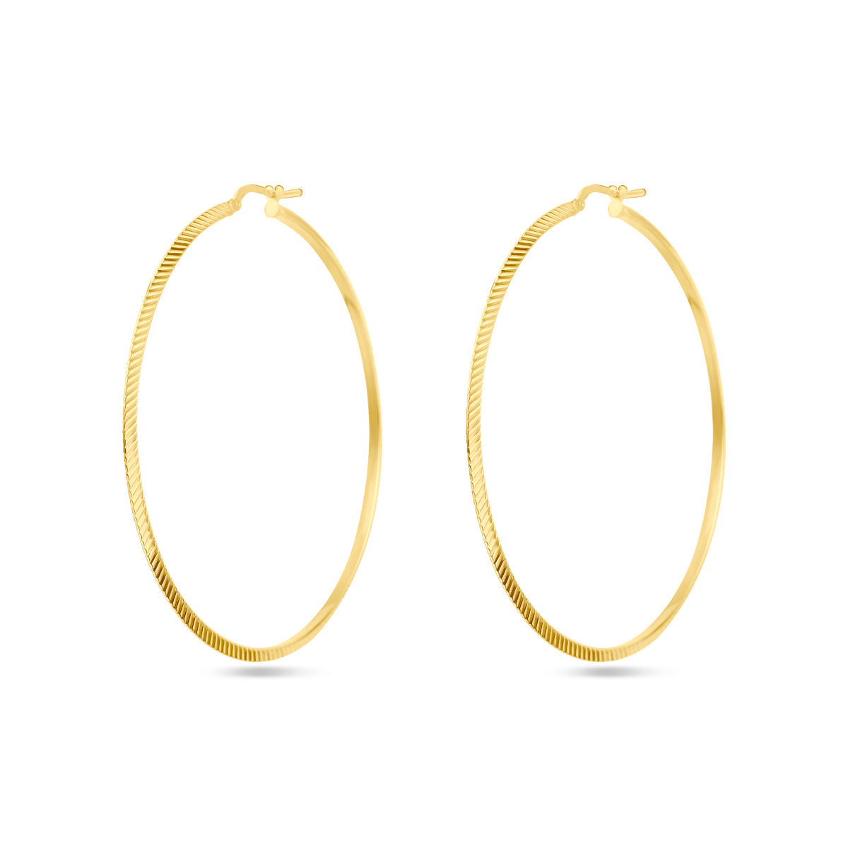 Oorringen gediamanteerd 1 micron zilver verguld (geel)