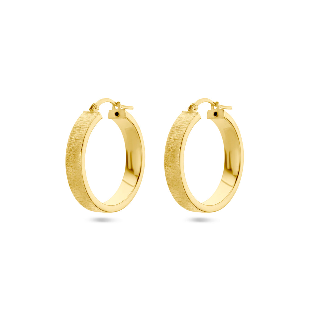 Oorringen poli/mat 1 micron zilver verguld (geel)