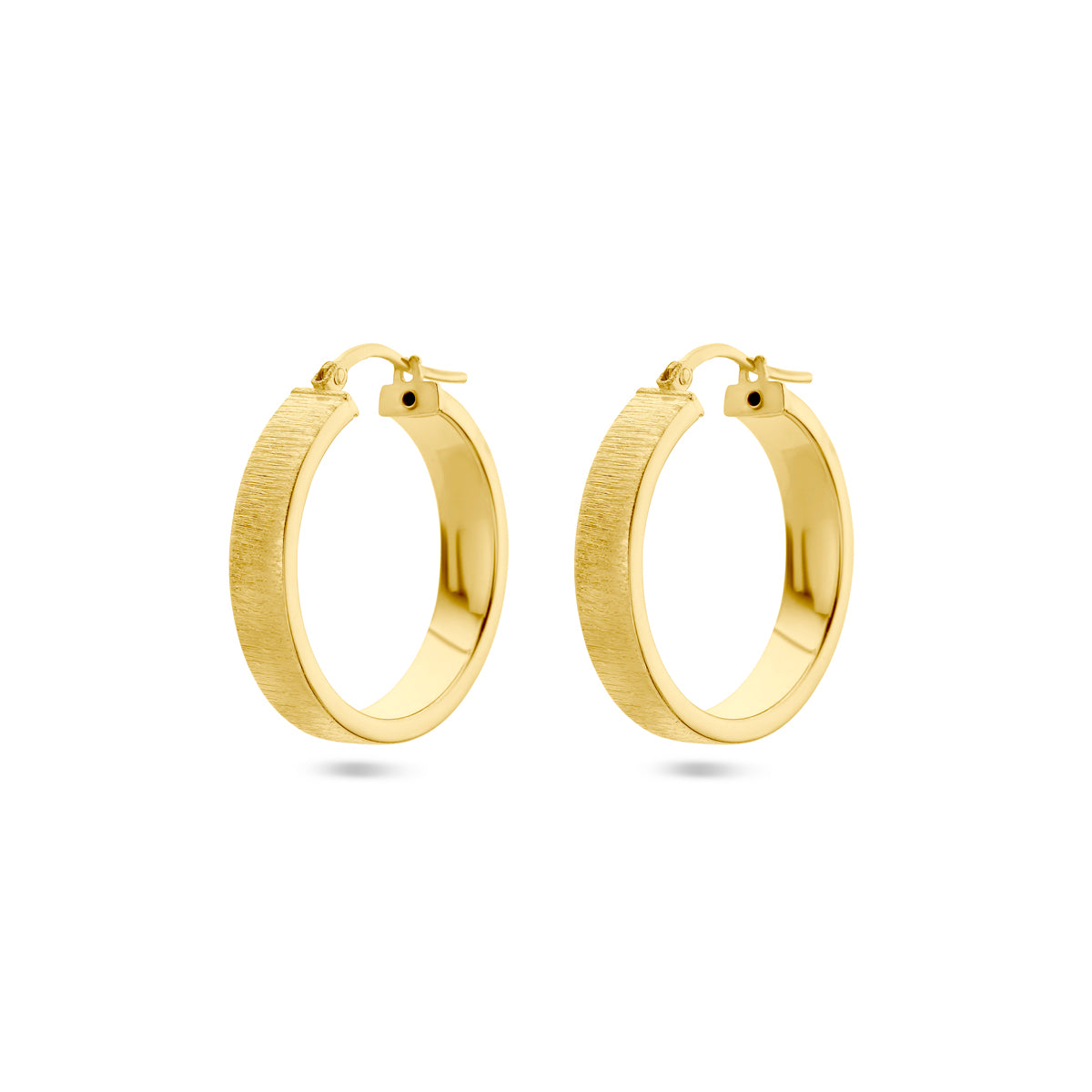 Oorringen poli/mat 1 micron zilver verguld (geel)