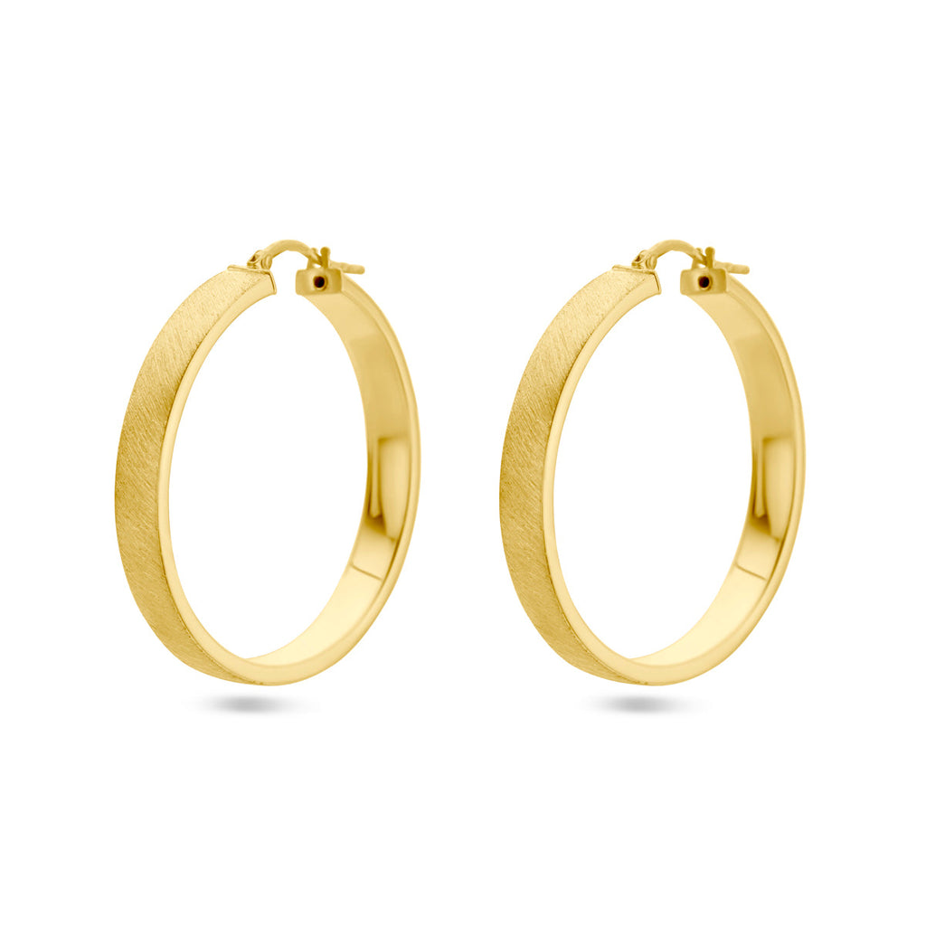 Oorringen poli/mat 1 micron zilver verguld (geel)