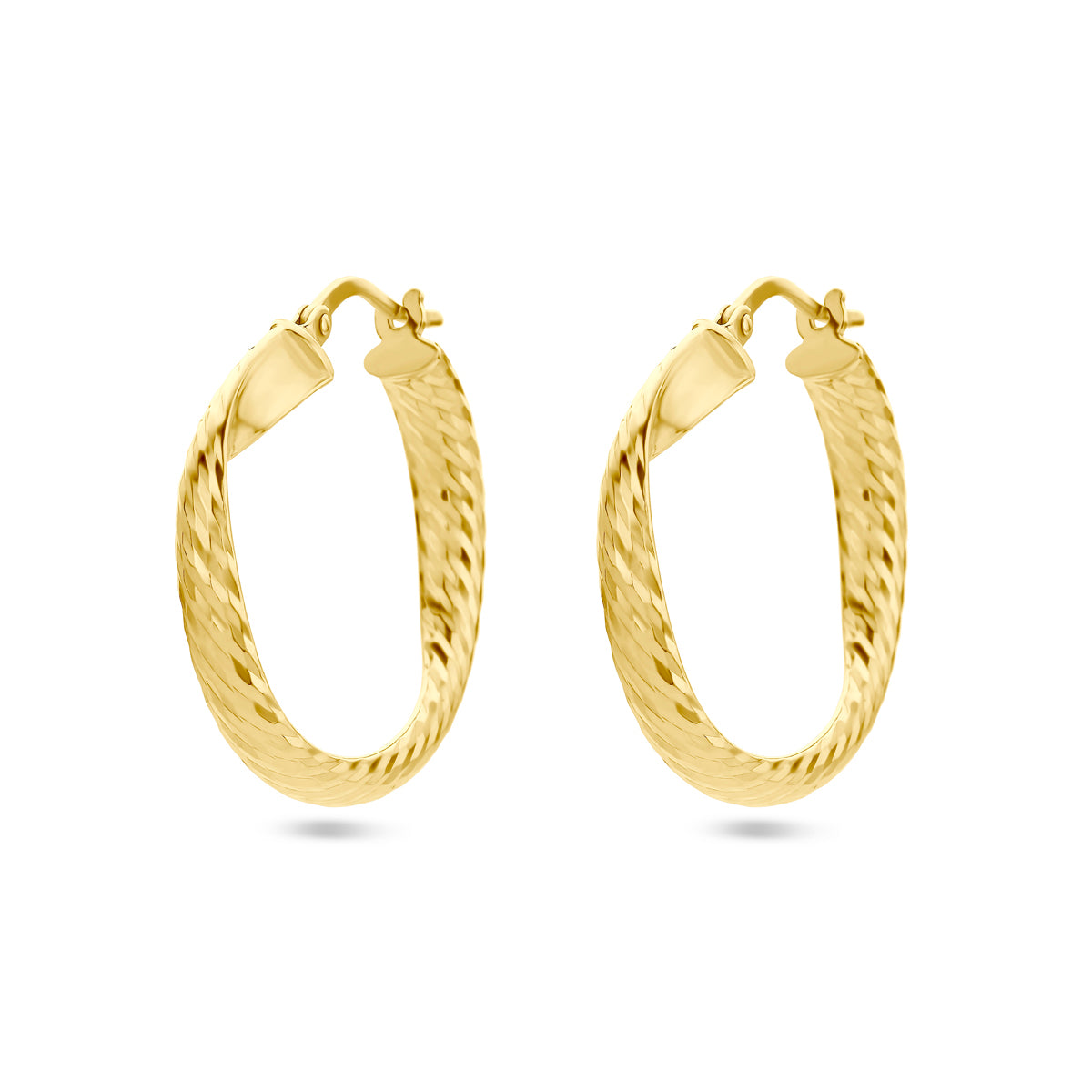 Oorringen gediamanteerd 1 micron zilver verguld (geel)