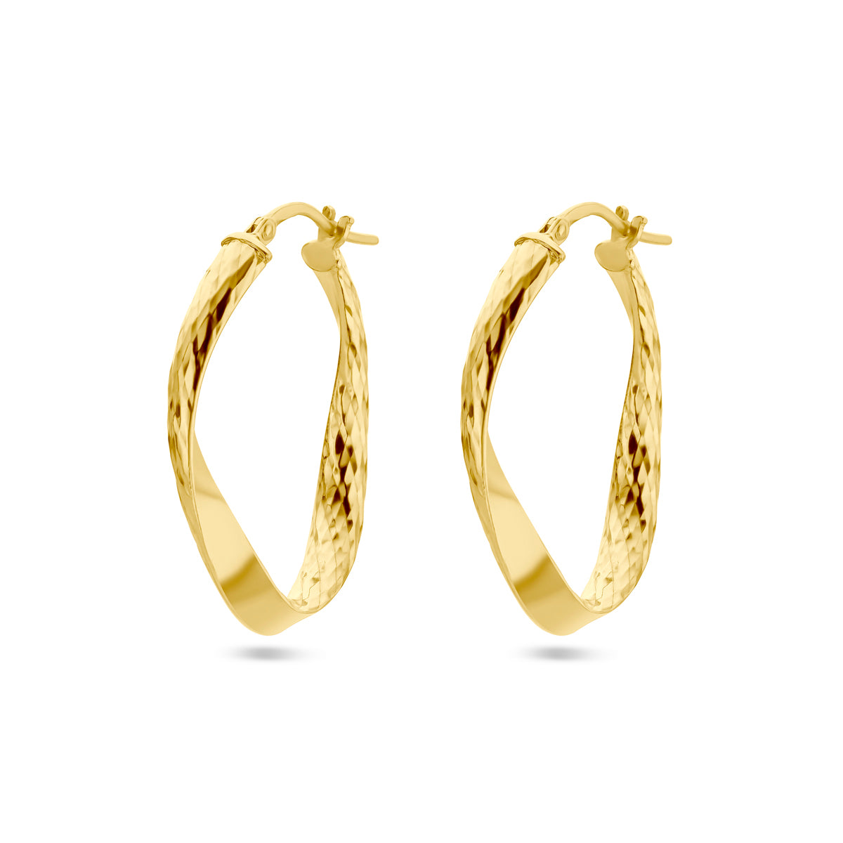 Oorringen gediamanteerd 1 micron zilver verguld (geel)