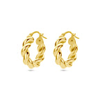 Oorringen gedraaid 1 micron zilver verguld (geel)