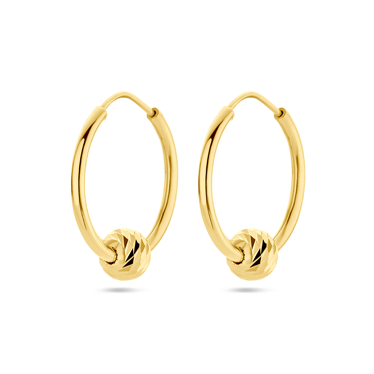 Oorringen bolletje 1 micron zilver verguld (geel)