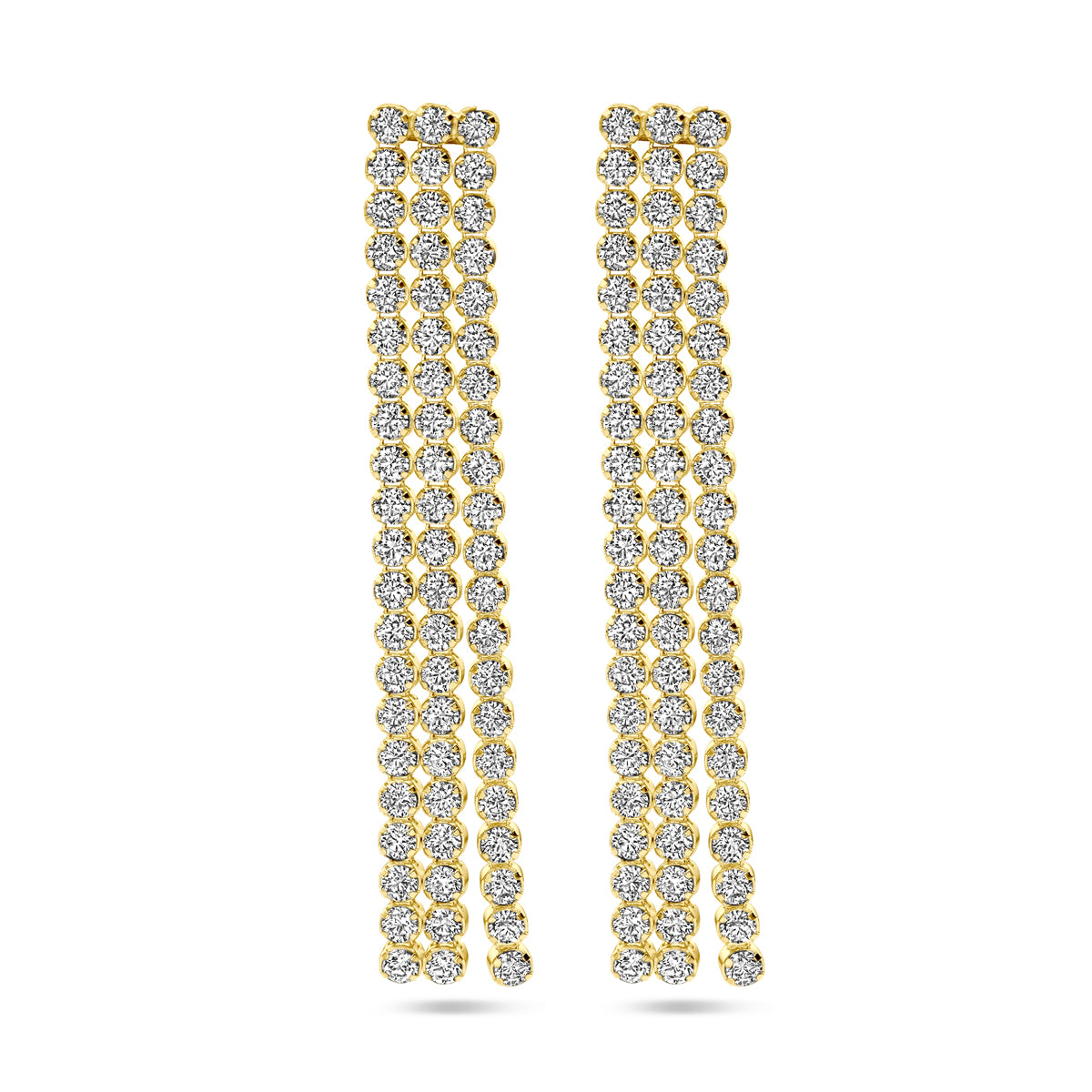 Oorhangers zirkonia 1 micron zilver verguld (geel)