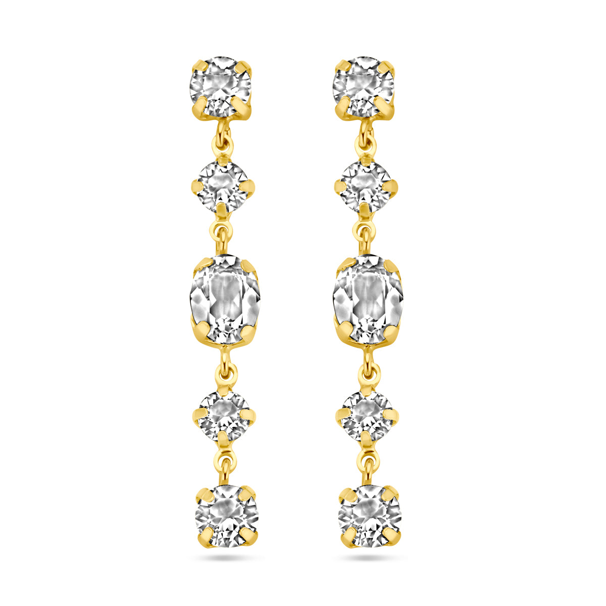 Oorhangers swarovski 1 micron zilver verguld (geel)