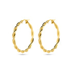 Oorringen 3,5 mm gedraaide buis 1 micron zilver verguld (geel)