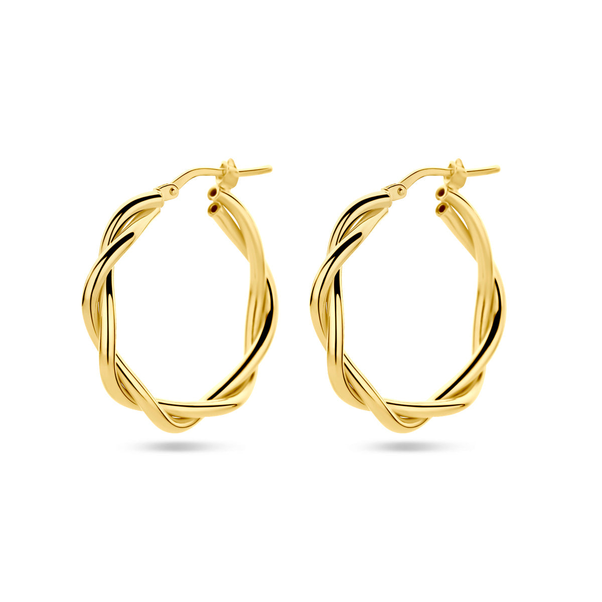 Oorringen 3,5 mm gedraaide buis 1 micron zilver verguld (geel)