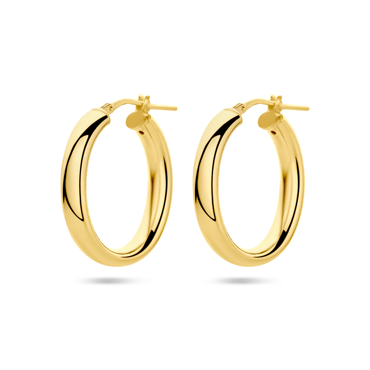 Oorringen half ronde buis 1 micron zilver verguld (geel)