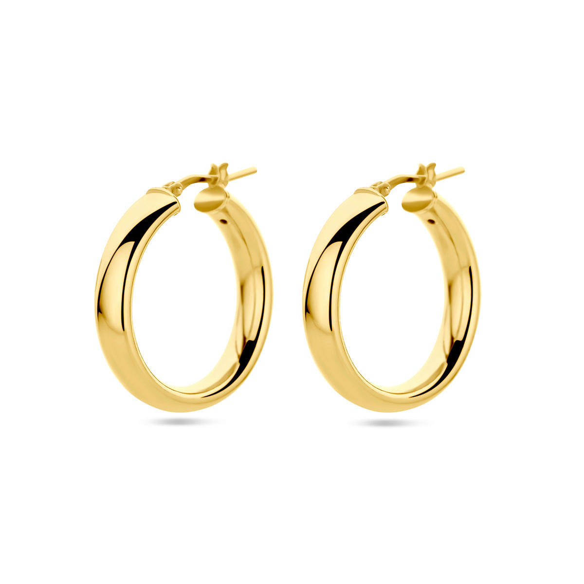 Oorringen half ronde 1 micron zilver verguld (geel)