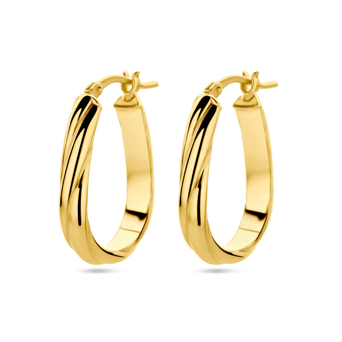 Oorringen gedraaid  1 micron zilver verguld (geel)