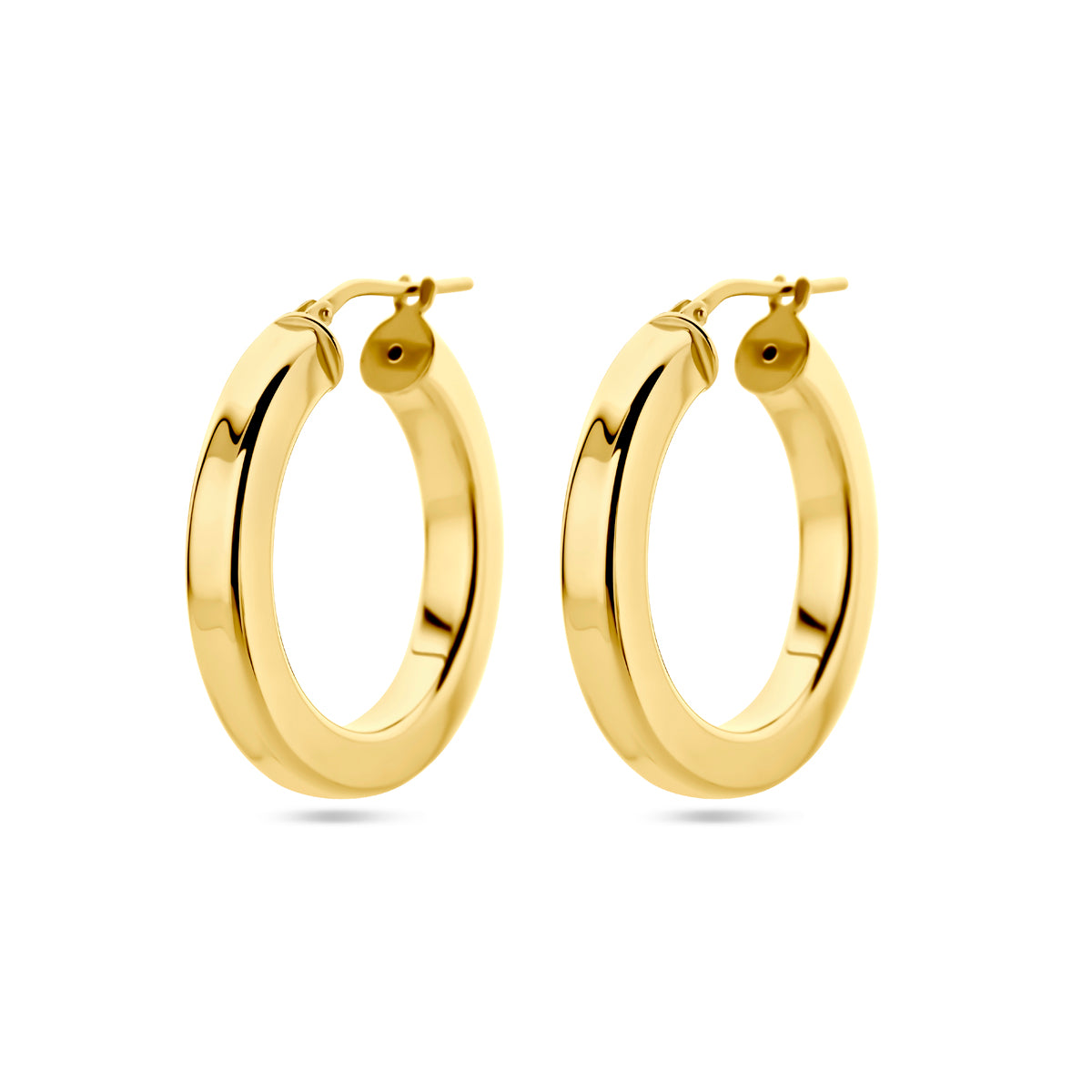 Oorringen vlakke  buis  1 micron zilver verguld (geel)