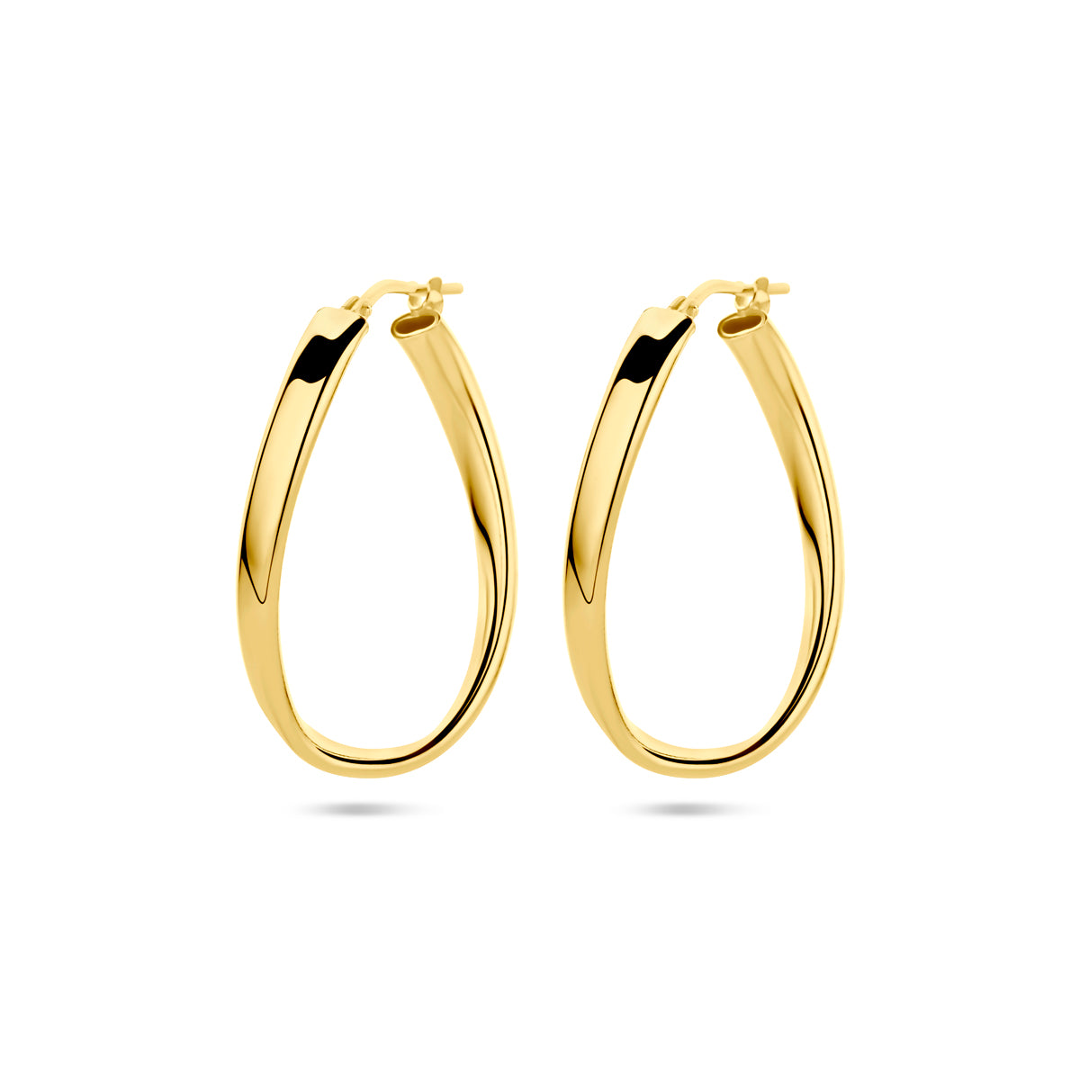 Oorringen gedraaide buis 1 micron zilver verguld (geel)