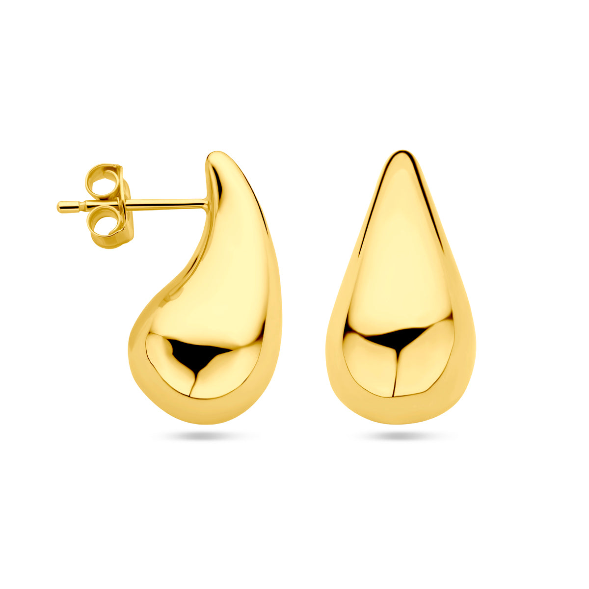 Oorknoppen druppel 1 micron zilver verguld (geel)