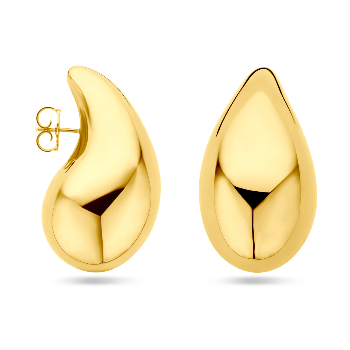 Oorknoppen druppel 1 micron zilver verguld (geel)