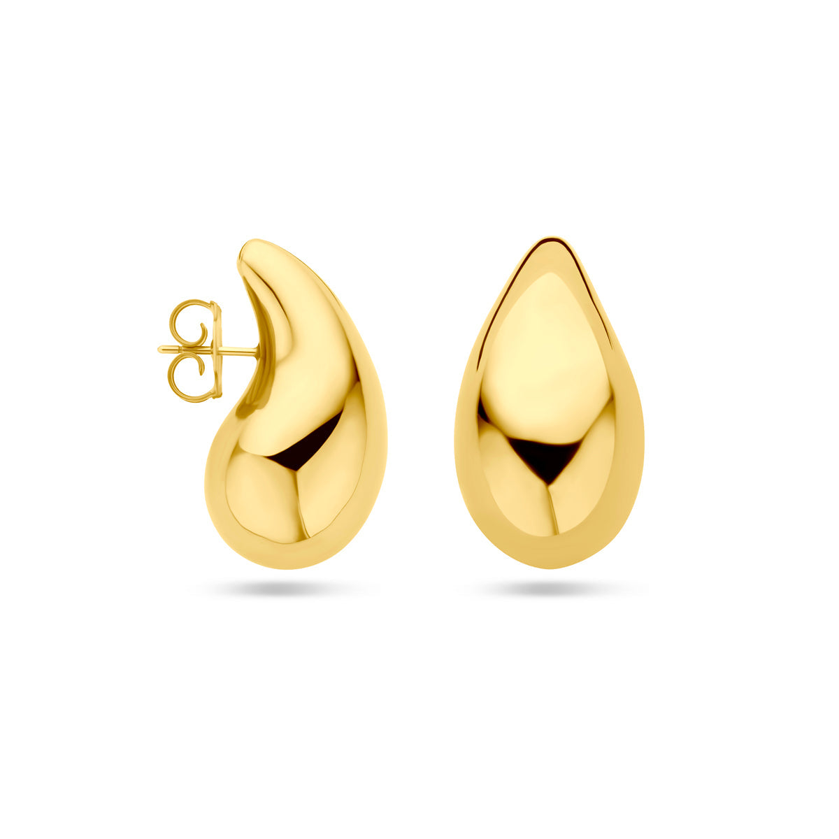 Oorknoppen druppel 1 micron zilver verguld (geel)