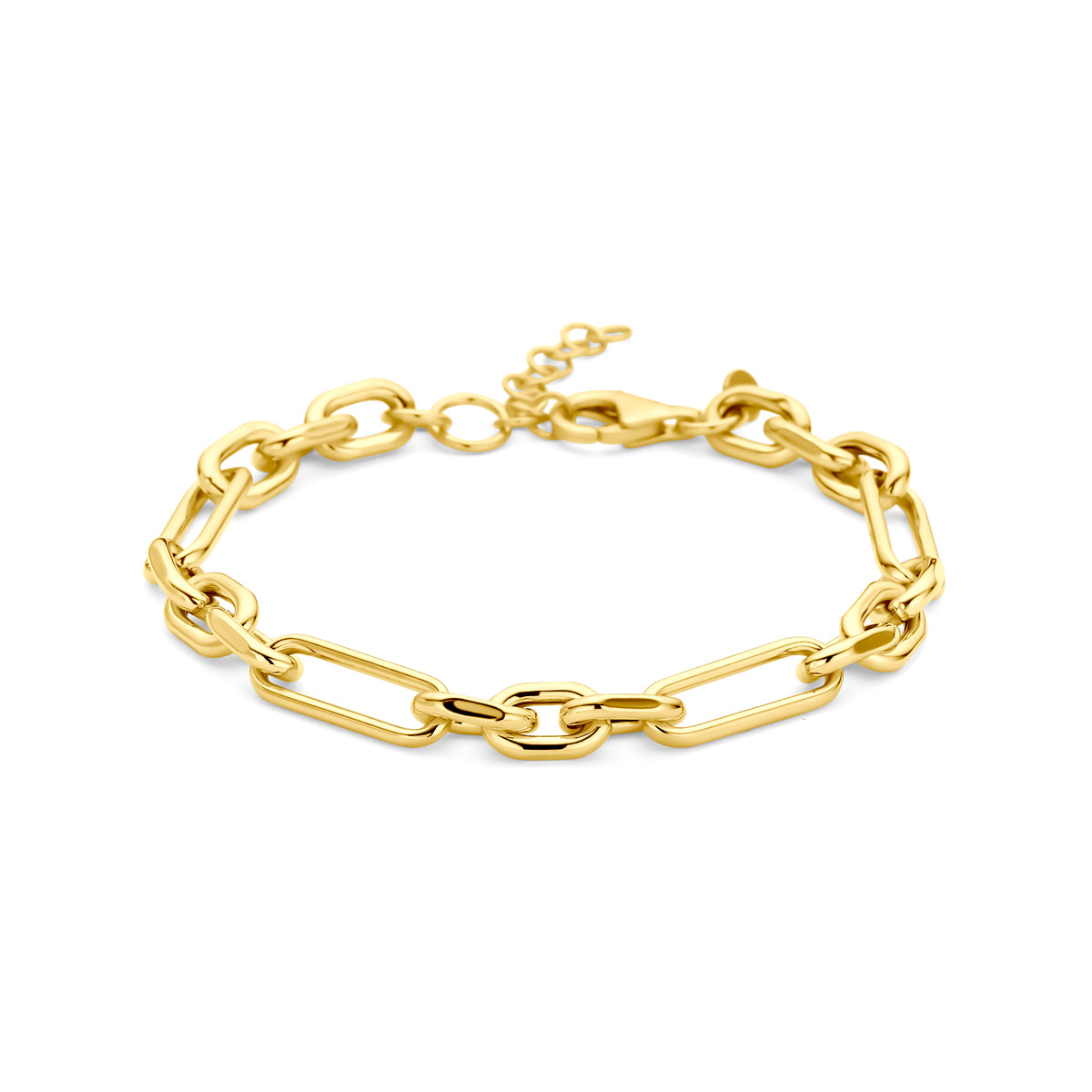 Armband anker 6,5 mm 18 + 3 cm 3 micron zilver verguld (geel)