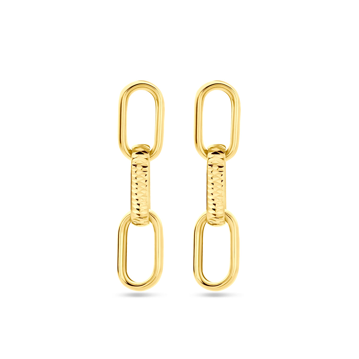 Oorhangers schakel gediamanteerd 45 mm 1 micron zilver verguld (geel)