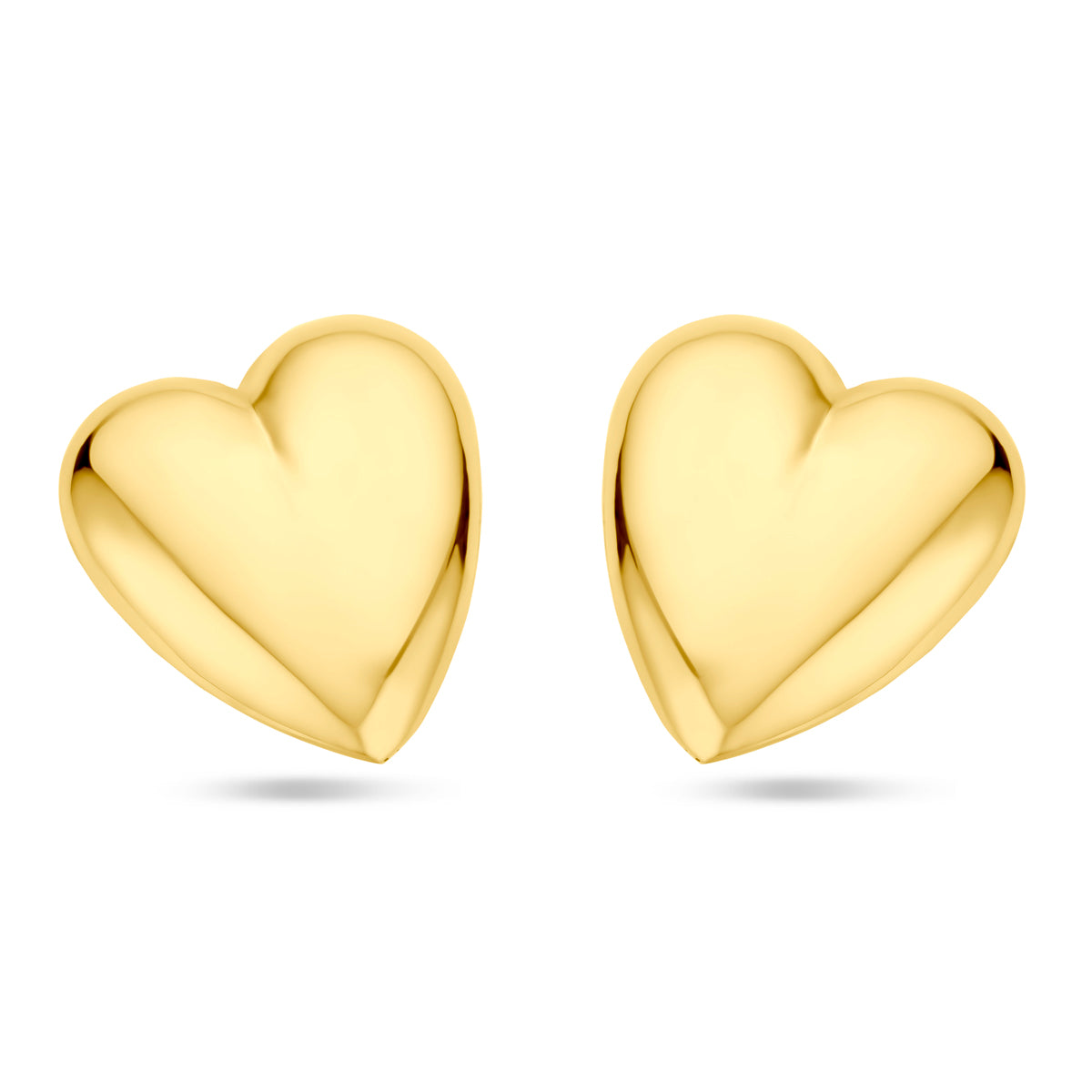 Oorknoppen hart 31 mm 1 micron zilver verguld (geel)