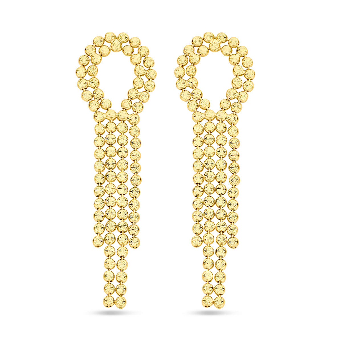 Oorhangers gediamanteerd 72 mm 1 micron zilver verguld (geel)