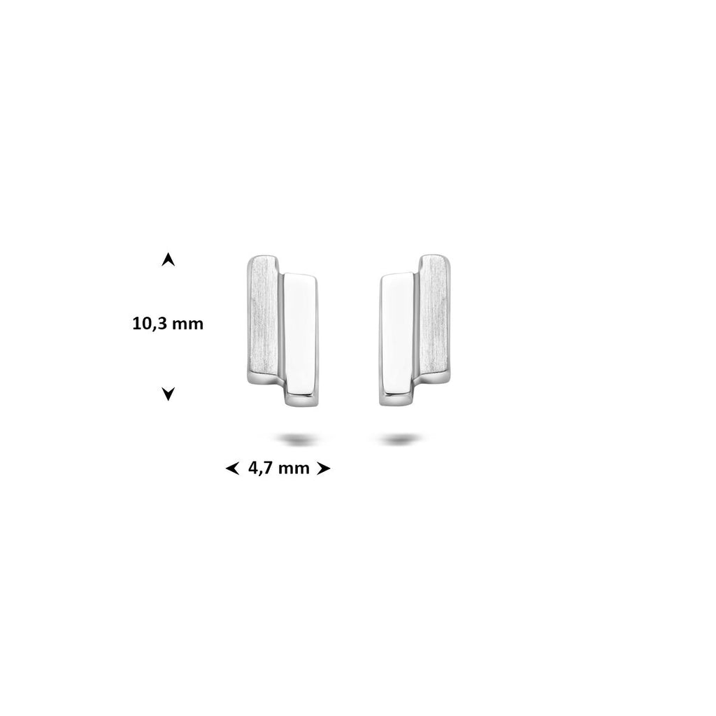 Ohrstecker poliert/matt 10,3 mm Silber rhodiniert