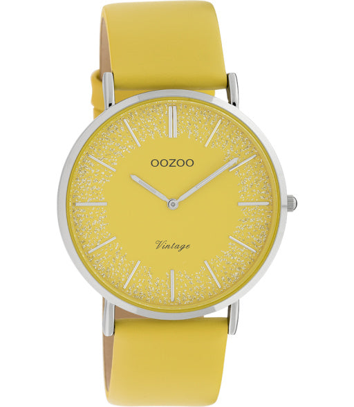 OOZOO Vintage mosterdgeel glitter 40 mm C20128