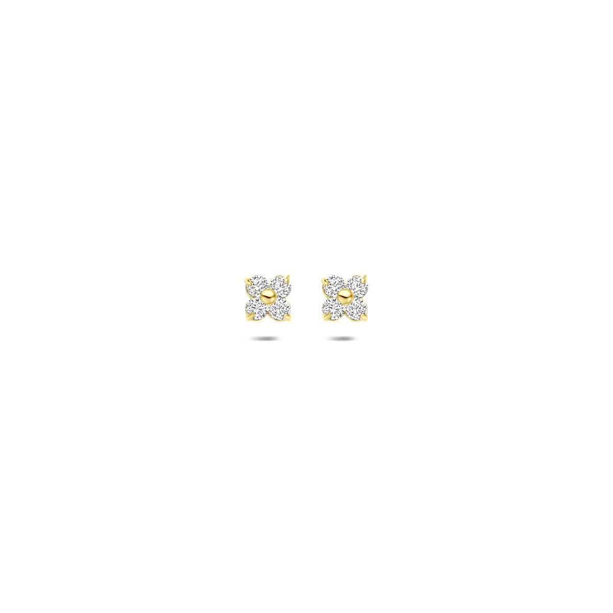 Ohrstecker Blume Zirkonia 3,5 mm 14K Gelbgold