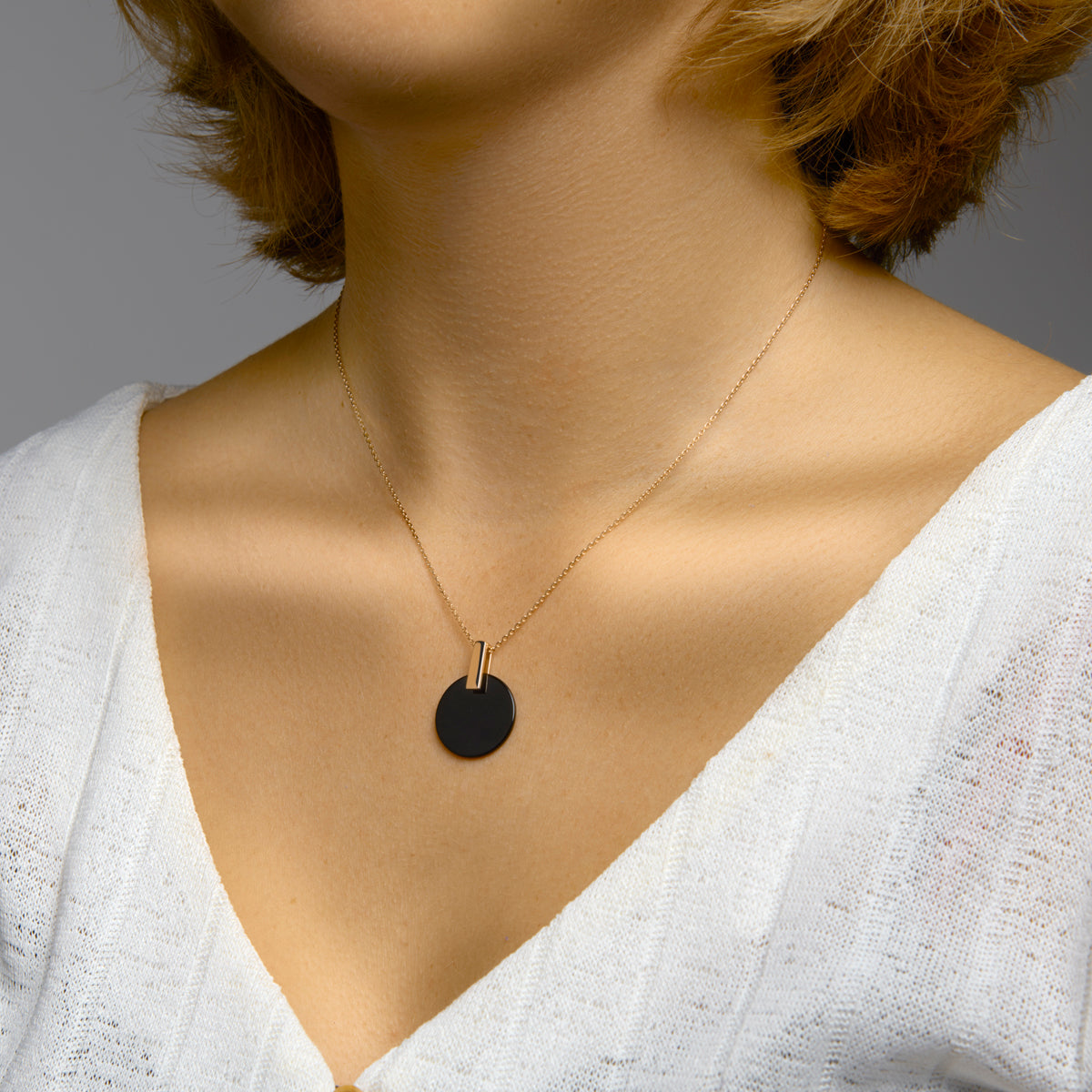 Hanger onyx zilver verguld (rosé)