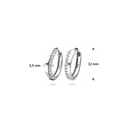 klapoorringen zirkonia 14K witgoud