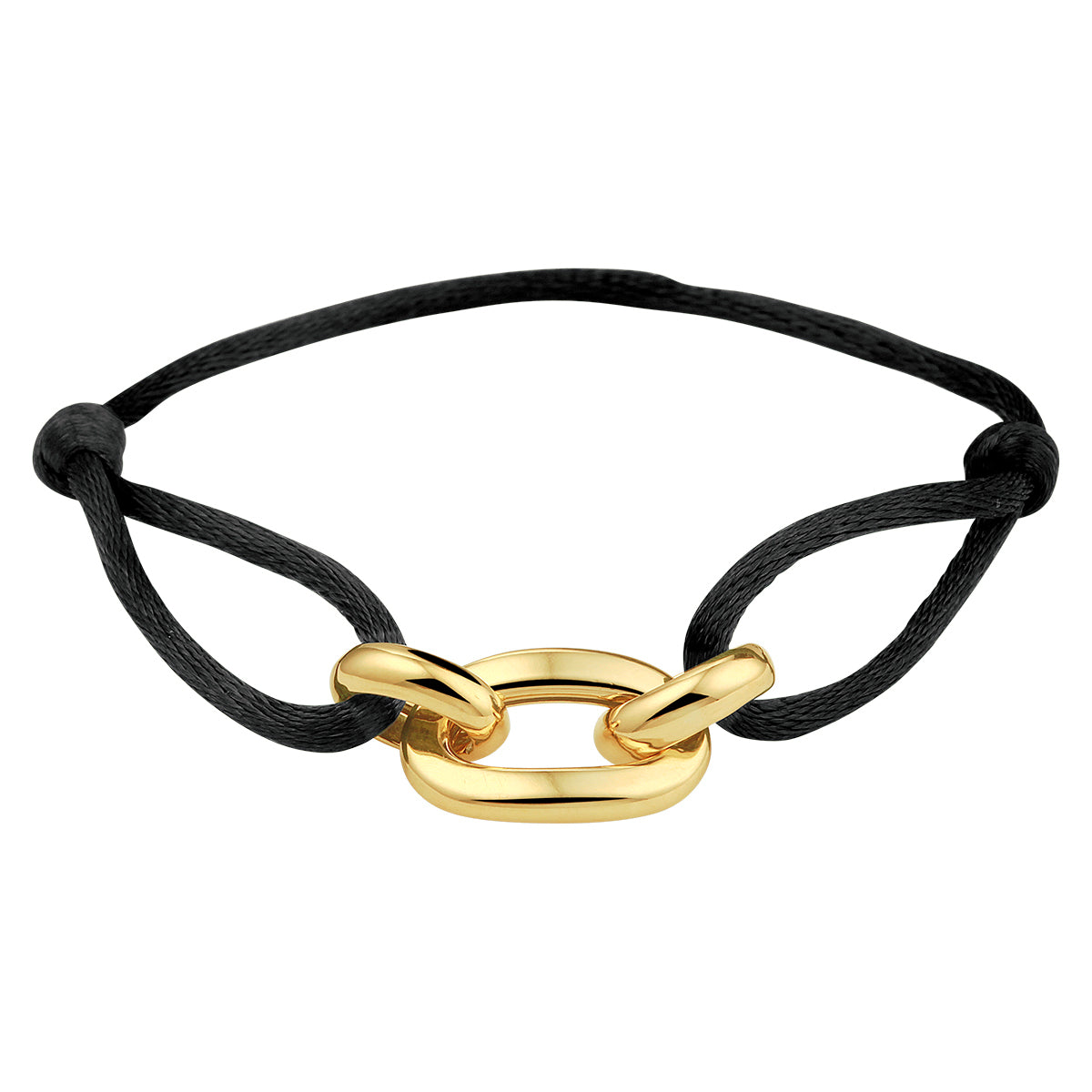 Armband satijn zilver verguld (met rubber/nylon/etc.)