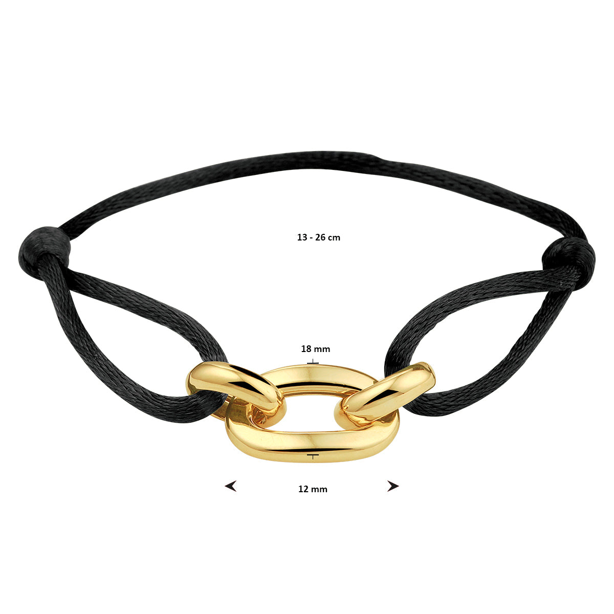 Armband satijn zilver verguld (met rubber/nylon/etc.)