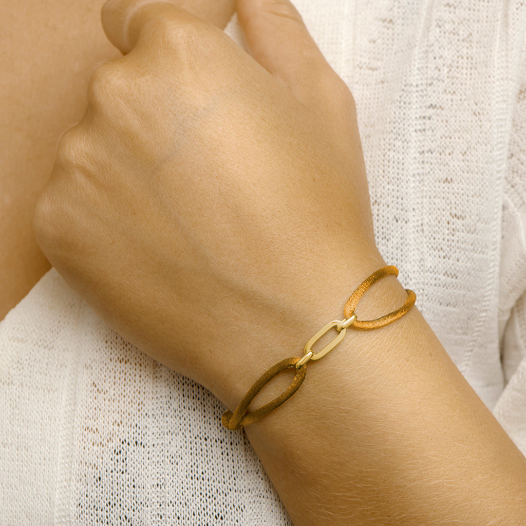 Armband satijn zilver verguld (met rubber/nylon/etc.)