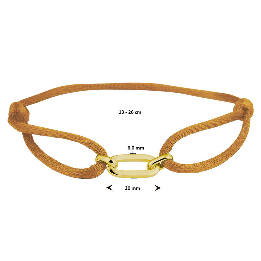 Armband satijn zilver verguld (met rubber/nylon/etc.)