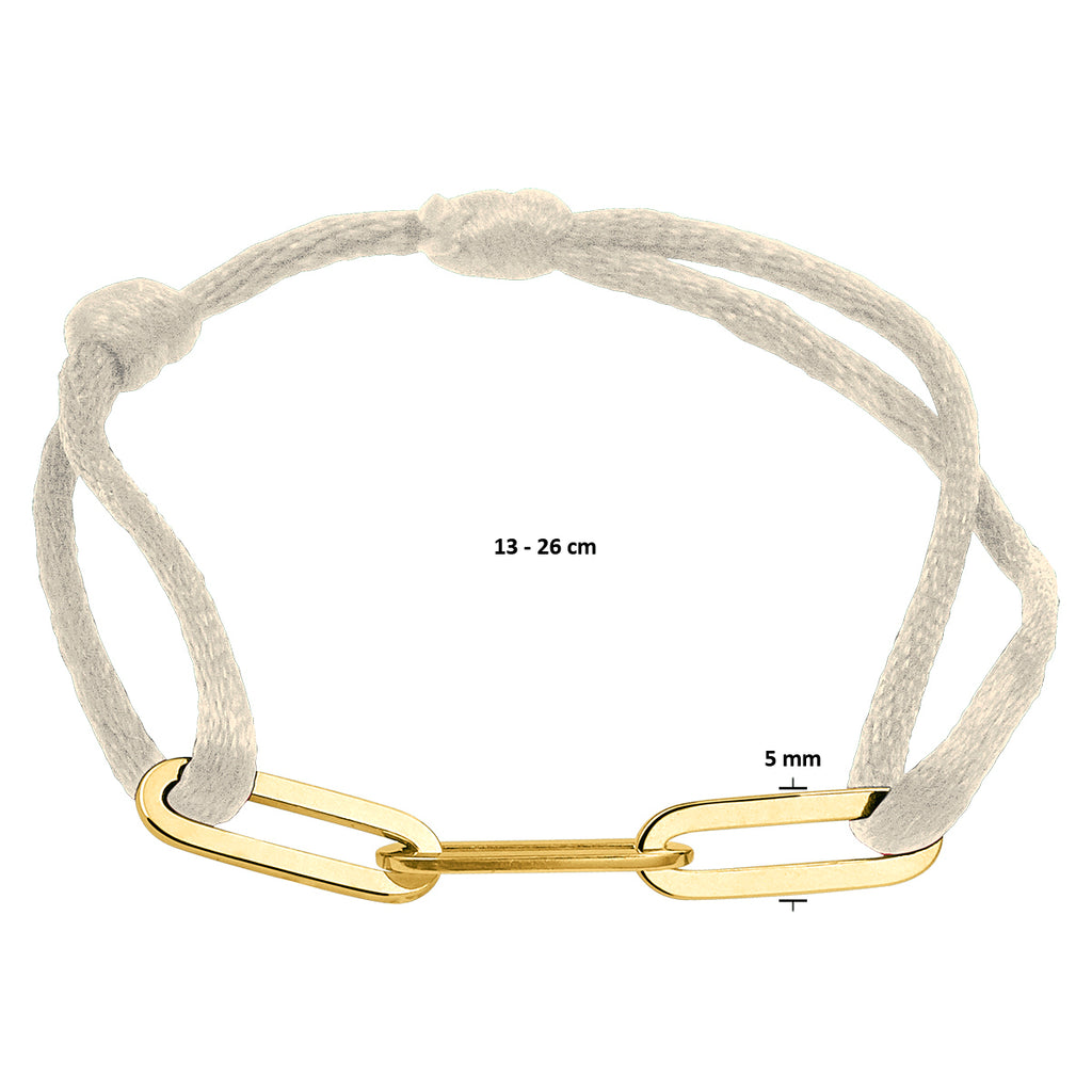 Armband satijn zilver verguld (met rubber/nylon/etc.)