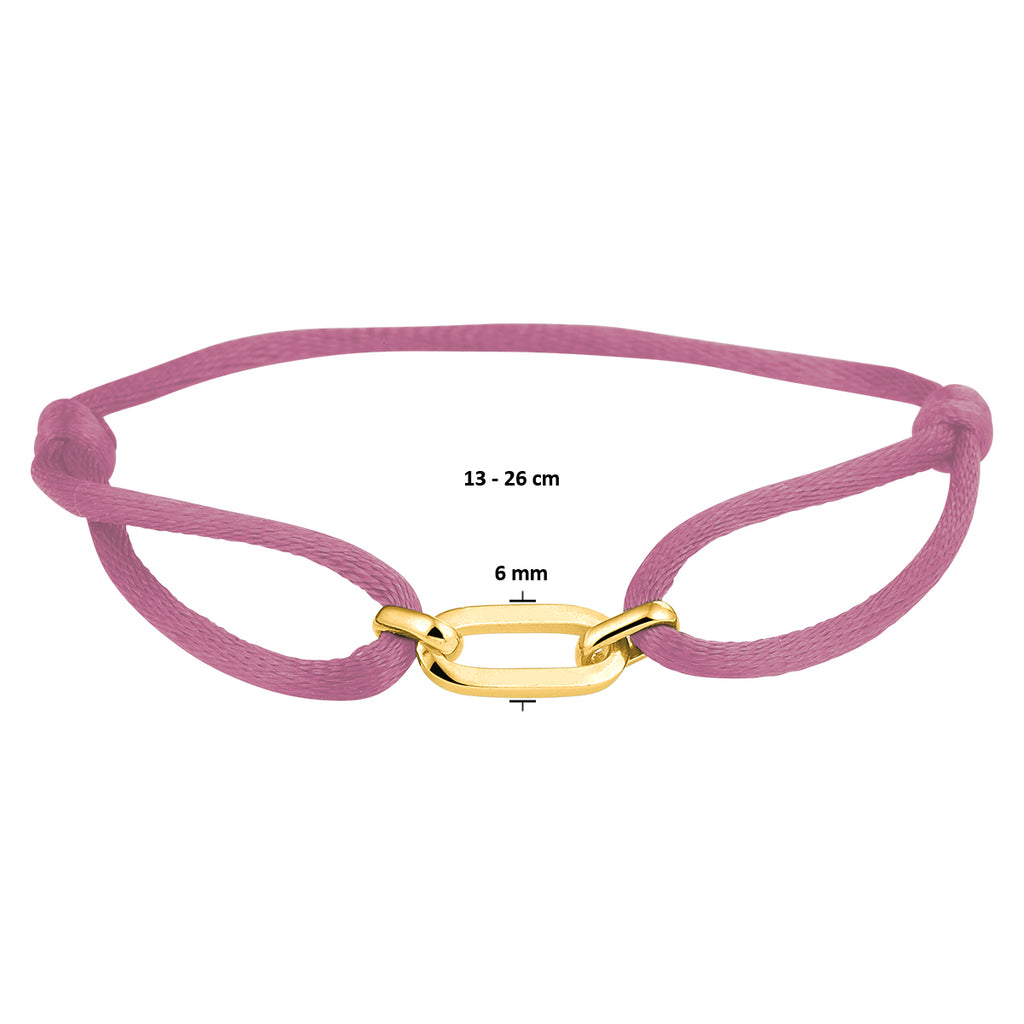 Armband satijn zilver verguld (met rubber/nylon/etc.)