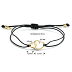 Armband katoen hartjes zilver verguld (met rubber/nylon/etc.)
