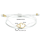 Armband katoen hartjes zilver verguld (met rubber/nylon/etc.)