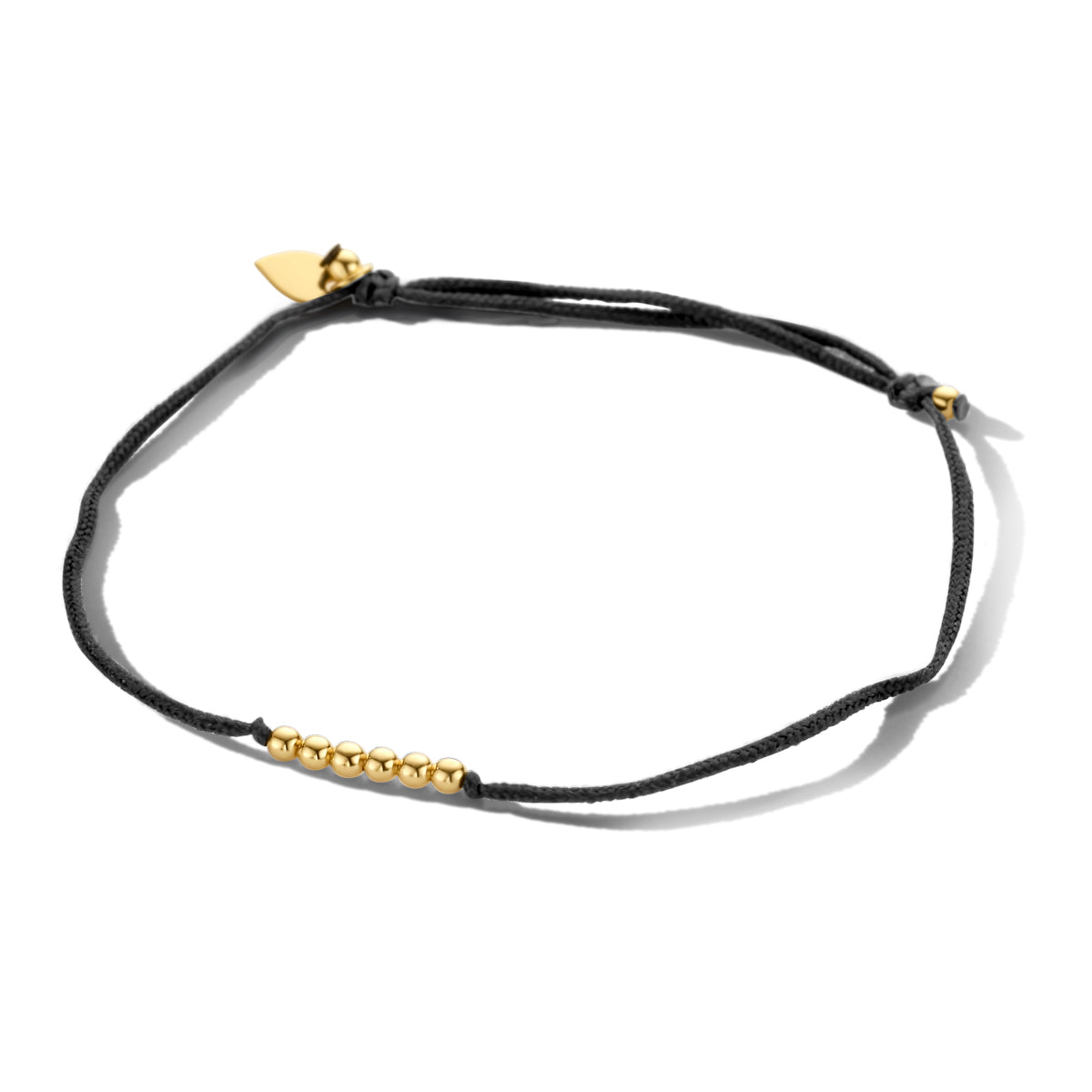 Armband katoen bolletjes 22cm zilver verguld (met rubber/nylon/etc.)