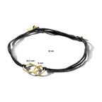 Armband katoen rondjes 22 cm zilver verguld (met rubber/nylon/etc.)