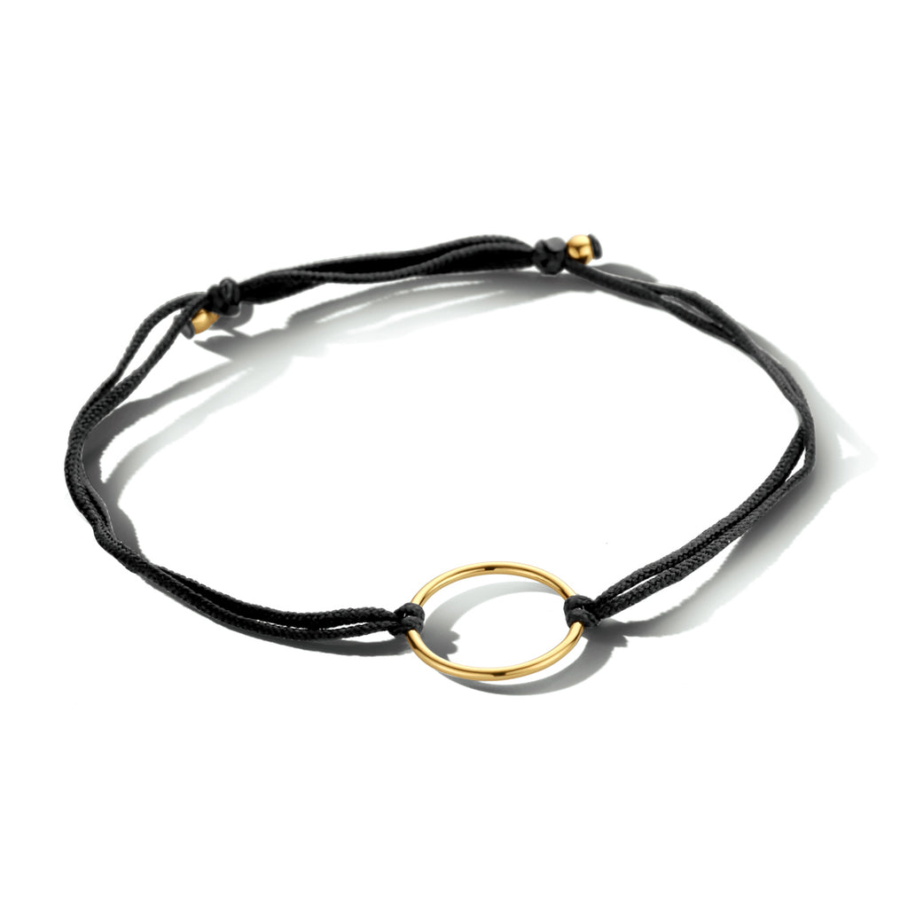 Armband katoen rondje 22 cm zilver verguld (met rubber/nylon/etc.)