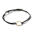 Armband katoen rondje 22 cm zilver verguld (met rubber/nylon/etc.)