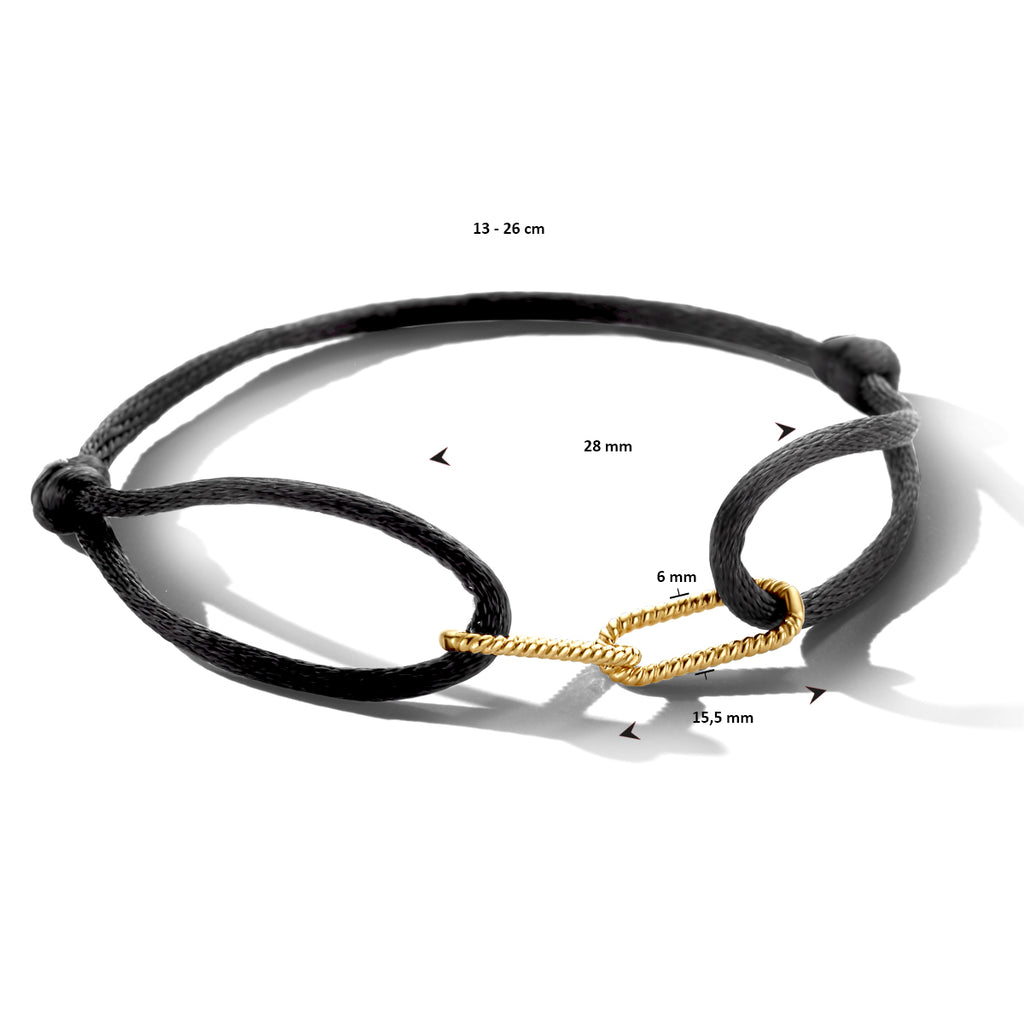 Armband satijn zilver verguld (met rubber/nylon/etc.)