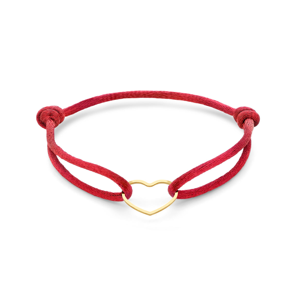 Armband satijn hart 13 - 26 cm zilver verguld (met rubber/nylon/etc.)