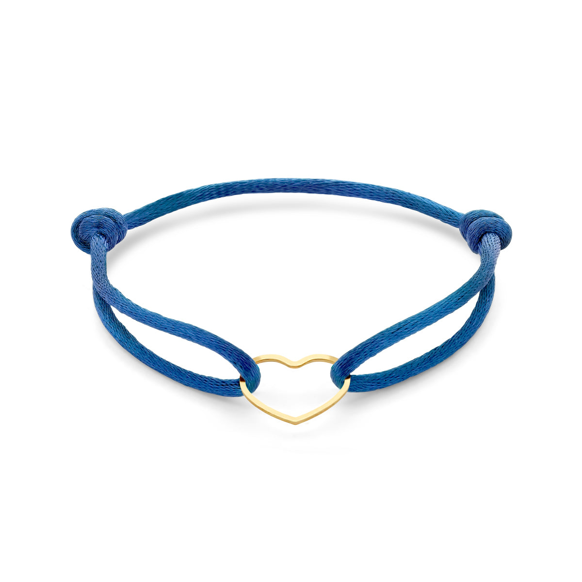 Armband satijn hart 13 - 26 cm zilver verguld (met rubber/nylon/etc.)