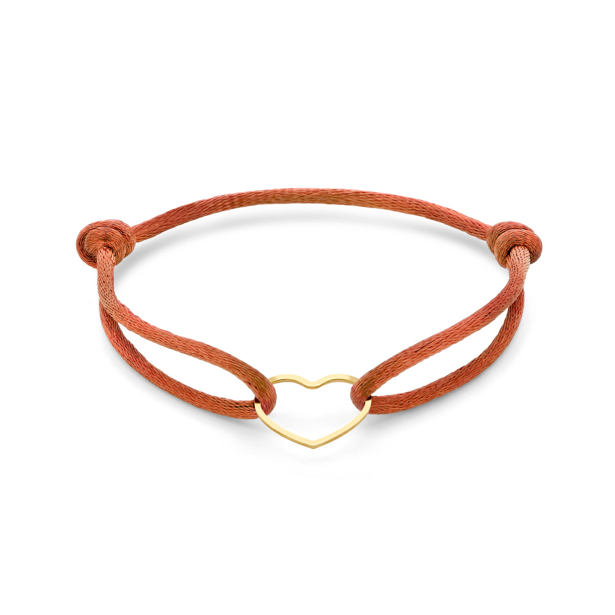 Armband satijn hart 13 - 26 cm zilver verguld (met rubber/nylon/etc.)