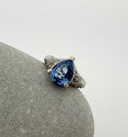 Handgemaakte zilveren topaz ring